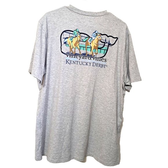 Vineyard Vines Men's L Gray 146th 2020 Kentucky Derby Short Sleeve T-Shirt - Picture 2 of 7